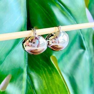 NEW Rhodium Filled Open Circle Earrings